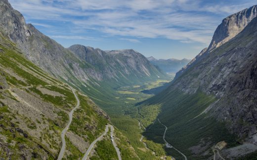 Trolova lestev Trollstigen Skandinavija road trip prelaz Norveška ledeniška dolina ledenik kanjon Gudbrandsjuvet gorska cesta fjord Åndalsnes  